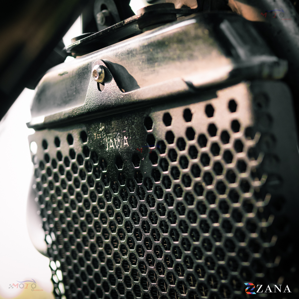 Zana- Radiator Guard For Jawa Bobber 42 (Honeycomb Black,Aluminium )